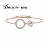 Daisi Ni Joyería Transfronteriza Nueva y Colorida de Moissanita Pulsera Geométrica Delgada de Moda Ajustable Venta al por mayor de fábrica