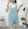 Roupas de Verão Estilo Novo 2026 para Alunos do Ensino Fundamental, Médio e Superior, Macacão Curto Jeans Soltinho para Meninas Jovens