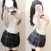 Traje de uniforme jk camisa original creativa falda estilo universitario estilo deseo puro dulce picante estudiante femenina falda plisada camisa ajustada a la cintura