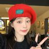 Boina de alta calidad para mujer otoño e invierno boina de felpa retro sombrero de boina de circunferencia de cabeza grande estilo coreano moda ins sombrero de pintor hace que la cara se vea pequeña