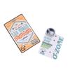 Portatarjetas de plástico PVC personalizado de alta gama transparente con orificio para colgar tipo avión, tarjeta colgante de plástico PET con forma especial impresa con logotipo