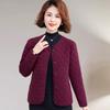 Madre de mediana edad primavera y otoño de terciopelo cálido chaqueta acolchada de algodón corta para llevar por dentro y por fuera delgada para mujeres de mediana edad y ancianas otoño e invierno delgada chaqueta acolchada de algodón pequeña