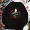 Moletom com Capuz de Lã Estampado Feliz Natal 2025 - Casual Feminino Cr