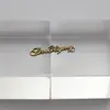Etiqueta de Metal Costurada à Mão com Letras em Inglês, Fivela Retangular com Letra, Etiqueta para Roupa, Fivela Decorativa para Sapatos e Chapéus, Acessórios para DIY de Colares