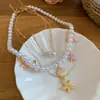 Collar Redondo de Concha Estilo Isla Romántico, Lujo Ligero y Sensación de Alta Gama, Cadena para Clavícula, Accesorio Versátil de Nicho para Vacaciones en la Costa para Mujeres