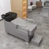 Fabricante de camas de lavatório para salão de cabeleireiro e barbearia cama de lavagem de cabelo para barbearia nova cama de lavatório semi-reclinável