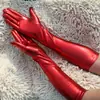 Guantes de charol sexys, largos, para cosplay, accesorios, guantes negros ajustados, guantes de actuación para pole dance.