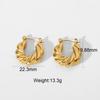 Pendientes europeos y americanos transfronterizos moda ins pendientes cortos con cuernos en forma de C acero inoxidable chapados en oro de 18 quilates pendientes para mujer venta al por mayor