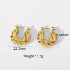 Pendientes europeos y americanos transfronterizos moda pendientes cortos con forma de cuerno en C acero inoxidable chapado en oro de 18 quilates pendientes que no se decoloran para mujer venta al por mayor