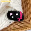 Año Nuevo Coreano Amor Rojo Elegante Borla Felpa Pinza de Agarre Chica Linda Accesorios para el Cabello de la Parte Posterior de la Cabeza Otoño e Invierno Pinza para el Cabello
