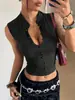 Estampa de Padrão Primavera e Verão Gola Halter Sem Mangas Colete Garota Picante Slim Fit Gola Qipao Vários Estilos Tops Atacado Feminino