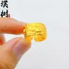 Artículo popular para transmisiones en vivo: Anillo de mariposa liso de cobre chapado en oro para mujer, ajustable, moderno y versátil, adecuado para el dedo índice o como anillo de cola