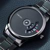 [Una generación de cabello] Reloj de movimiento completamente automático para hombre, correa de malla, genuino, resistente al agua, de acero, de marca, reloj de tecnología negra.