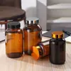 Frasco Cápsula Marrom, Frasco de Produto para Cuidados com a Saúde, Frasco Marrom de Cordyceps, Frasco Selado à Prova de Luz para Comprimidos de Reagentes Químicos, Frasco Pequeno de Medicamentos de Boca Larga