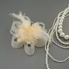 Boda Novia Blanco Malla Tocado Accesorios para el Cabello Actuación Escénica Foto Cabeza Flor Horquilla Flor Borde Clip Accesorios