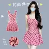 Maiô Polka Dot Retrô Rosa para Mulheres, Peça Única, Conservador, Esconde Barriga, Emagrecedor, Sexy, Desejo Puro, Roupa de Banho Super de Conto de Fadas para Fontes Termais