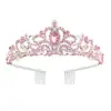 Coroa de Noiva Europeia Adorno de Cabeça Coroa de Casamento Aniversário Strass Luxuoso Faixa de Cabeça com Strass Linda Coroa de Princesa