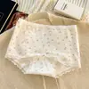 Algodón Puro para Mujer Estilo Francés Floral Hipster Cintura Media Transpirable 10A Antibacteriano Entrepierna Extendida Más Amplia Calzoncillos tipo Boxer