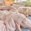 Conjunto de Quatro Peças de Gaze Aeróbica Dupla Camada 100% Algodão Grau A Materno e Infantil Cobertor de Gaze de Algodão Puro Lençol de Cama Conjunto de Três Peças para Dormitório Estudantil