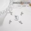 Nail art prata liga jóias luz de luxo tridimensional arco de metal borboleta asas broca de unhas acessórios atacado