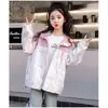 Chaqueta para Niñas Primavera y Otoño, Cortavientos Elegante y de Moda para Niños, Bloqueo de Color Nuevo Moda Otoño Top para Niñas 2026