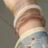 Pulseira Jingle Jade Sintético Passo Único Melhor Amigo Barra Redonda Mesmo Estilo Livro Vermelho Pulseira de Vidro Anel de Passo Nove Cores Menina Estilo Antigo