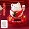 Decoração de Carro Gato da Sorte 0kg Alimentado por Energia Solar com Braços Móveis, Decoração de Loja de Alto Padrão para Atrair Riqueza, Decoração de Mesa no Atacado