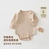Mameluco de algodón de color teñido 0, manga larga, tres esquinas para bebé, nuevos artículos de otoño, para niño y niña, con cierre de sobre, de pies a cabeza, estilo coreano, mono de una pieza para gatear