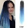 Peluca de Cabello Largo y Liso para Mujeres Negras, Rastas de Fibra Sintética, Cabello Crochet Trenzado Senegalese Twist, Trenzas Retorcidas a Mano