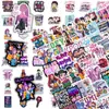 4 Conjuntos de Adesivos Graffiti de Desenho Animado Anime para Decorar Guitarras, Cadernos, Malas, PVC à Prova d'Água Atacado