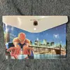 Pasta de Arquivo A4 Homem-Aranha Menino de Anime Homem de Ferro Bolso Armazenamento de Documentos Saco para Provas Papelaria Prêmios Estudante
