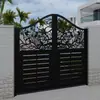 Puerta de Patio de Aleación de Aluminio, Puerta de Jardín Exterior, Puerta de Villa Campestre, Puerta de Patio de Hierro Forjado, Puerta Eléctrica de Patio de Apertura Simple/Doble