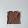 Chaleco Infantil de Estilo Coreano Verano Algodón Slub Suave y Ceroso Sin Mangas Camiseta de Tirantes para Niños y Niñas Cuello Redondo Ropa Exterior Estilo Mori