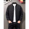 Chaqueta de vuelo militar verde retro americana para hombre, abrigo de otoño business casual con cuello de béisbol, cortavientos de silueta corta