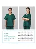 Traje Quirúrgico de Hospital Verde Oscuro Quirófano Manga Corta Algodón Puro Juego de Bata Quirúrgica Bata de Aislamiento Ropa de Trabajo Médica