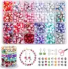 Cuentas de Vidrio Transfronterizas, Cuentas Sueltas, Kit de Materiales para Bisutería DIY de Dos Colores, Set de Pulseras, Cuentas de Vidrio Decorativas, Cuentas Pintadas