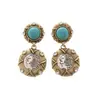 Pendientes de Aleación de Cobre para Mujer con Estilo Retro Francés, Diseño de Nicho, Temperamento Elegante de Gama Alta, Transmisión en Vivo Transfronteriza de Segunda Mano