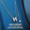 Ventas Directas de Fábrica Plata S925 Diseño H Collar con Borla para Mujer Sin Decoloración Transmisión en Vivo Popular Estilo Nuevo de Verano Japonés y Coreano