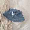 Sombrero de pescador de mezclilla bordado con lazo ins de Corea del Sur para mujer, moda de primavera y verano, viaje, protección solar, sombra para el sol, sombrero de cubo