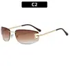 Gafas de Sol sin Montura Estilo Coreano de Moda Nuevas Tendencia Versátiles Estilo Influencer Gafas para Fotografía Callejera Gafas de Moda para Mujer