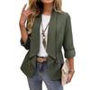 Ropa de Mujer Transfronteriza Europea y Americana Amazon Nueva Chaqueta de Manga Larga para Mujer Color Sólido Moda Cordón Ajustable Chaqueta Corta con Solapa
