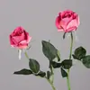 Flor de Rosa Artificial Karl Rose Flor Falsa Gótica Textura Rojo Oscuro Hidratante Exhibición de Boda Arreglo Floral Decoración Floral Flor