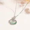 Colar com Pingente de Cadeado de Segurança de Jade Africano, Foto Real da Tichia para Mulheres, Prata de Lei S925, Novo Estilo Chinês Colar com Pingente de Cadeado Ruyi de Jade Natural