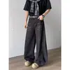 Jeans anchos de marca de moda estilo americano con bordado de bolsillo para hombre y mujer, nueva colección otoño 2026, pantalones versátiles casuales de corte holgado