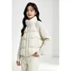 Chaqueta de algodón real con mangas de punto empalmadas, estilo corto para personas petite, abrigo de algodón otoño e invierno, estilo coreano, chaqueta acolchada de algodón nueva