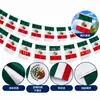 Bandera Mexicana Transfronteriza Bandera de Cadena Mexicana Bandera Colgante Mexicana Bandera Decorativa 14*21cm Bandera Colgante de Poliéster