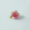 Rosa Artificial Transfronteriza con Hojas y Cabezas de Flores Pequeñas para Decoración de Bodas, Escena de Boda, Arreglo de Hotel, Flores Artificiales, Flores Falsas de Tela de Seda