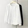 Blusa elegante y casual para mujer, perfecta para principios de otoño, con cuello con volantes y mangas largas, diseñada para figuras de talla grande. 0965