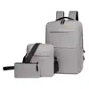 Explosões Transfronteiriças Mochila Casual Masculina Conjunto de Três Peças Carregamento Externo Mochila de Viagem para Computador Mochila Escolar para Estudantes Personalização