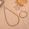 Pulsera, collar, pendientes, joyería de lujo transfronterizo europeo y americano, traje de moda de acero de titanio de alta calidad, traje de joyería al por mayor